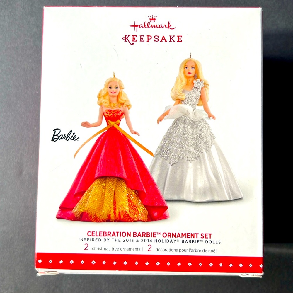 2015 Celebration Barbie Hallmark ornament set with box